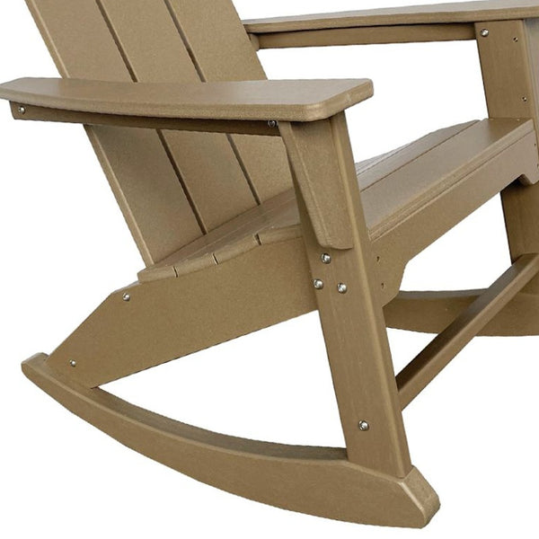 Homeroots 38" Brown Heavy Duty Plastic Rocking Chair – Stylish Indoor/Outdoor Comfort For Relaxation & Style  Plastic 486106