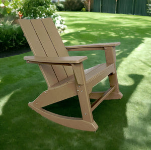 Homeroots 38" Brown Heavy Duty Plastic Rocking Chair – Stylish Indoor/Outdoor Comfort For Relaxation & Style  Plastic 486106