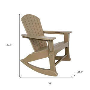 Homeroots 38" Sandy Brown Heavy Duty Plastic Rocking Chair – Perfect For Outdoor Relaxation & Style  Plastic 486111