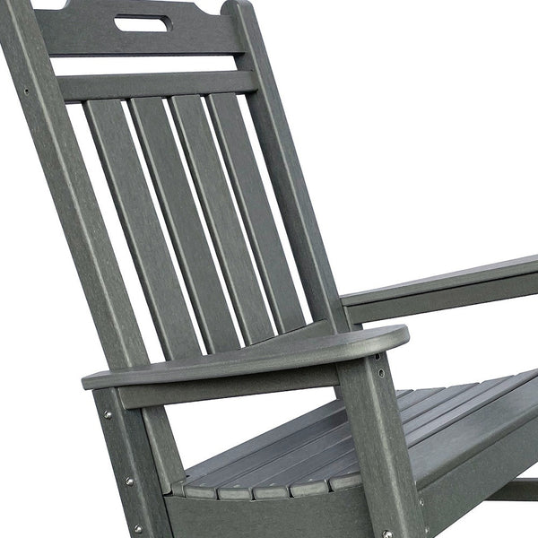 Homeroots 42" Gray Heavy Duty Plastic Rocking Chair - Perfect For Indoor & Outdoor Relaxation And Comfort  Plastic 486114