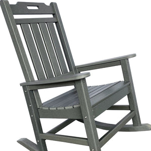 Homeroots 42" Gray Heavy Duty Plastic Rocking Chair - Perfect For Indoor & Outdoor Relaxation And Comfort  Plastic 486114