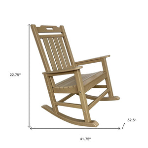 Homeroots 42" Brown Heavy Duty Plastic Rocking Chair - Timeless Outdoor Seating For Relaxation And Style  Plastic 486115