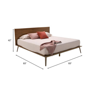 Homeroots Brown Wood And King Bed Frame  Rubberwood 486184
