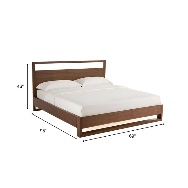 Homeroots Brown Wood And California King Bed Frame   486187