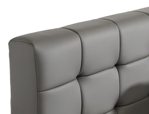 Homeroots Gray Wood And Tufted Faux Leather California King Bed Frame  Manufactured Wood,Steel,Faux Leather 486188