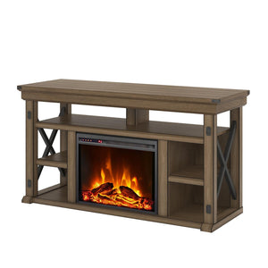 English Elm Fireplace Tv Stand with Electric Insert Wood Veneer Finish Fits Tvs up to 60 Inches B2733S00001