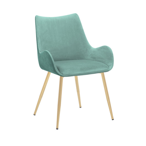English Elm Avery Mid-century Upholstered Dining Chair with Gold Metal Legs for Modern Interiors B2736P464860