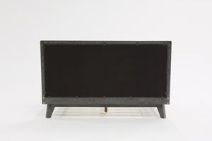 Homeroots Gray Wood And Linen Queen Bed Frame - Stylish Comfort With Modern Design, Perfect For Inviting Spaces   486217