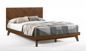 Homeroots Brown Wood Queen Bed Frame   486232