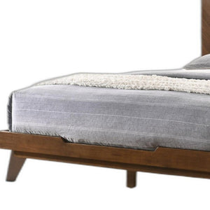 Walnut King Bed Frame Solid Wood Construction Elegant Bedroom Furniture Statement
