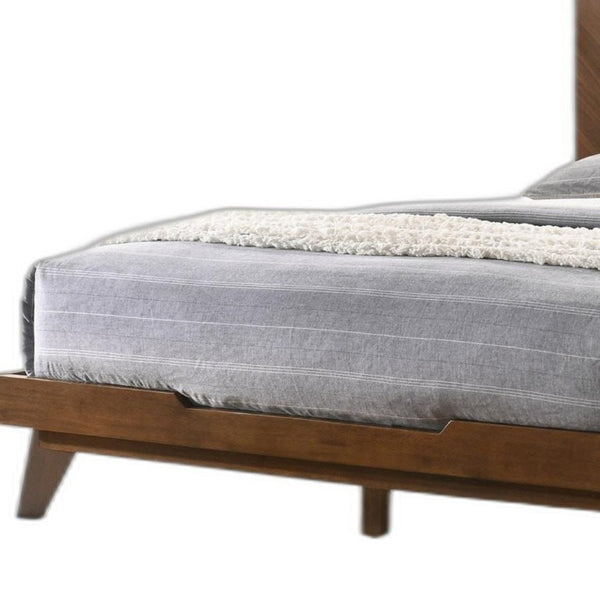 Walnut King Bed Frame Solid Wood Construction Elegant Bedroom Furniture Statement