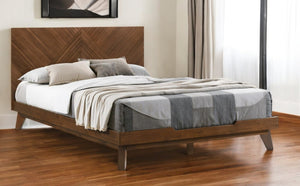 Homeroots Brown Wood California King Bed Frame   486234