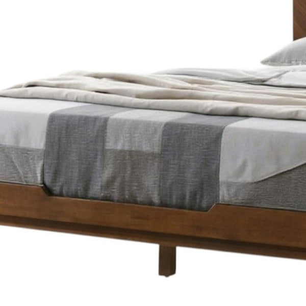 HomeRoots Brown Wood California King Bed Frame - Stylish Mid-Century Modern Design with Durable Support & Comfort 486234