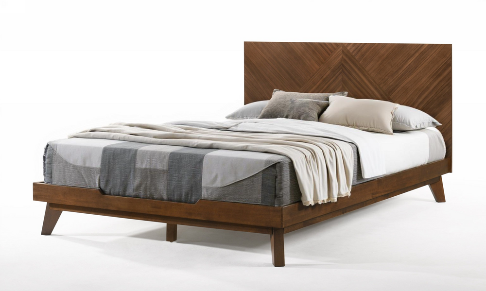 Homeroots Brown Wood California King Bed Frame   486234