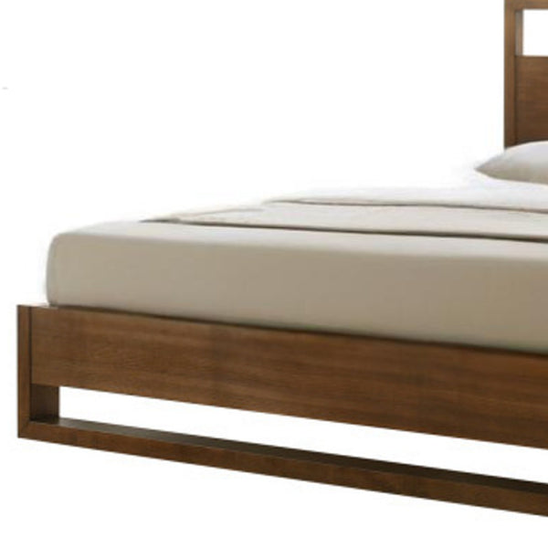 Homeroots Brown Wood King Bed Frame  Manufactured Wood,Solid Wood 486236
