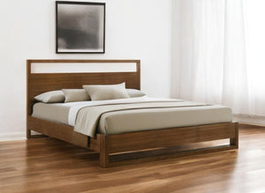 Homeroots Brown Wood King Bed Frame  Manufactured Wood,Solid Wood 486236