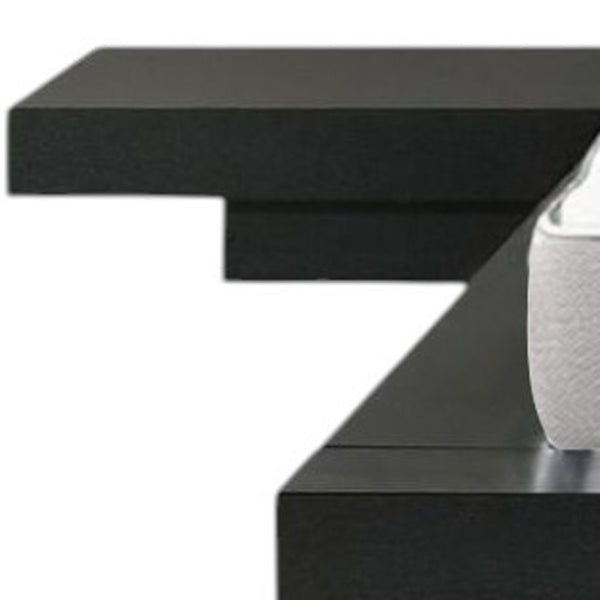 Homeroots Black And White Solid Wood And Faux Leather Queen Bed Frame   486238