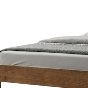 Homeroots Brown And Gray Wood Tufted Upholstered Queen Bed Frame  Manufactured Wood,Solid Wood,Fabric 486246