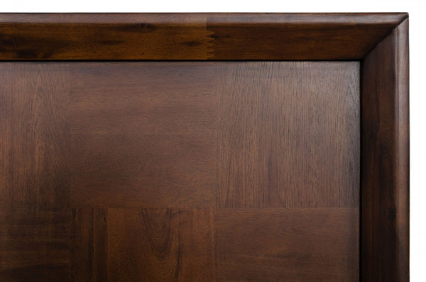 Homeroots Brown Wood Queen Bed Frame   486249