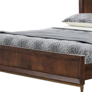 Homeroots Brown Wood Queen Bed Frame   486249