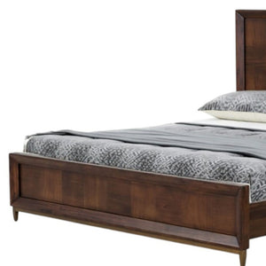 Homeroots Brown Wood Queen Bed Frame   486249