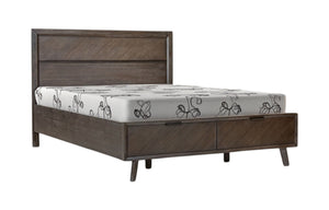 Homeroots Dark Brown Solid Wood Queen With Two Drawers Bed Frame   486251