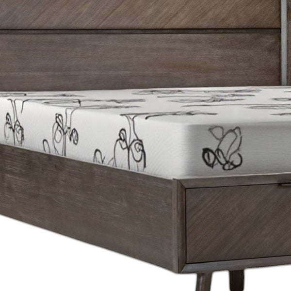 Homeroots Dark Brown Solid Wood King With Two Drawers Bed Frame   486252