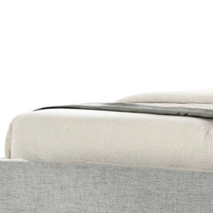 Homeroots Brown And Gray Wood Upholstered King Bed Frame   486254