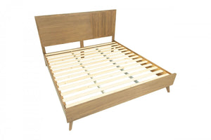 Homeroots Natural Wood King Bed Frame   486260