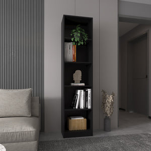 English Elm Wenge 5-Shelf Slim Bookcase – Stylish Vertical Storage Solution For Small Spaces, Easy Assembly Included B062P175813-GIGA