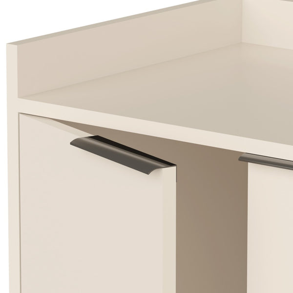 HomeRoots 35" Off White Buffet Chest with Natural Wood Legs - Stylish Scandinavian Storage Solution for Any Room 486282
