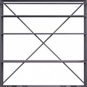 Homeroots 83" Gray Four Tier Cargo Style Bookcase With Cabinets And Ladder   486287