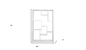 Homeroots 75" White Composite Zig Zag Multi Tier Bookcase   486288