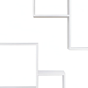 Homeroots 75" White Composite Zig Zag Multi Tier Bookcase   486288