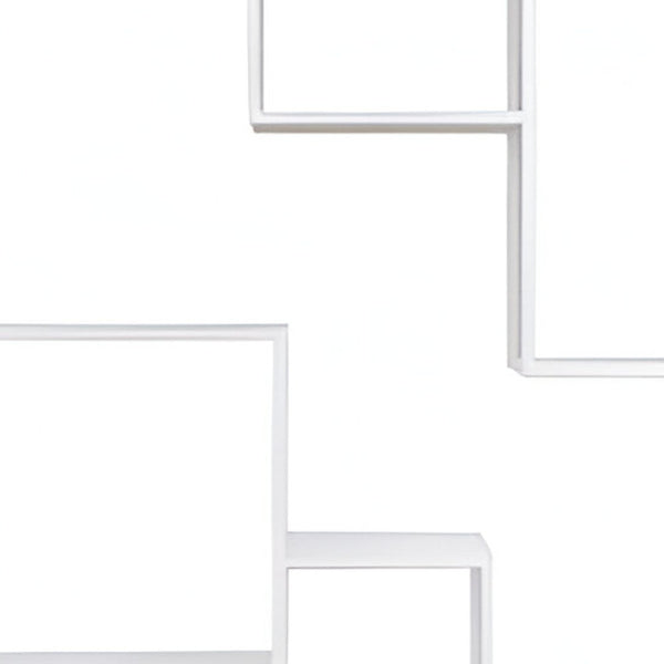 Homeroots 75" White Composite Zig Zag Multi Tier Bookcase   486288