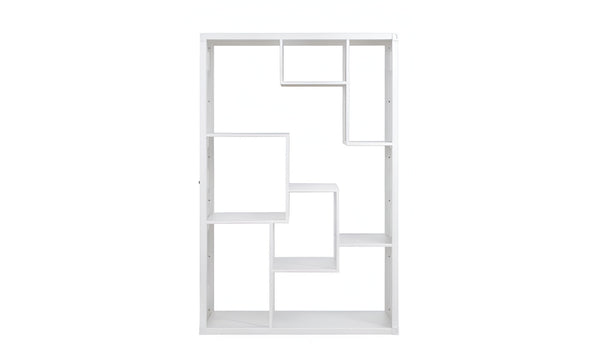 Homeroots 75" White Composite Zig Zag Multi Tier Bookcase   486288