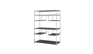HomeRoots Gray Seven-Tier Geometric Metal Bookcase - Modern Open-Frame Design for Stylish Storage & Display 486295