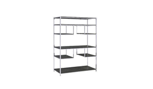 HomeRoots Gray Seven-Tier Geometric Metal Bookcase - Modern Open-Frame Design for Stylish Storage & Display 486295