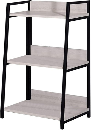 HomeRoots 37" Stylish Three-Tier Ladder Bookcase with Natural Wood & Black Metal Frame for Modern Spaces 486297
