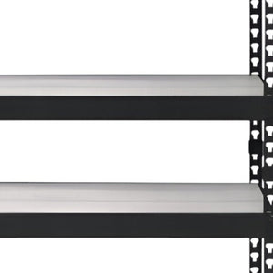 HomeRoots 48" Black and Natural Metal Wood Bookcase - Adjustable Four-Tier Industrial Shelving for Any Space 486305