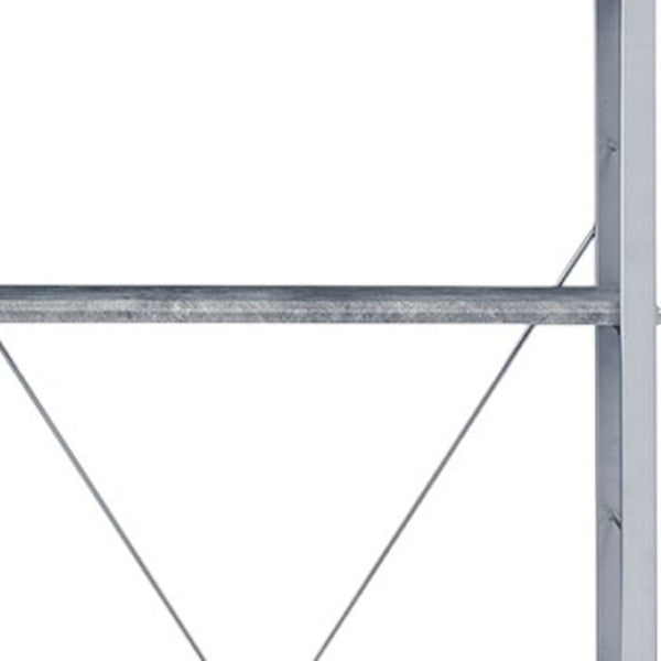 HomeRoots 54" Modern Gray and Silver Metal Wood Etagere Bookcase – Stylish Four-Tier Storage Solution for Any Room 486307