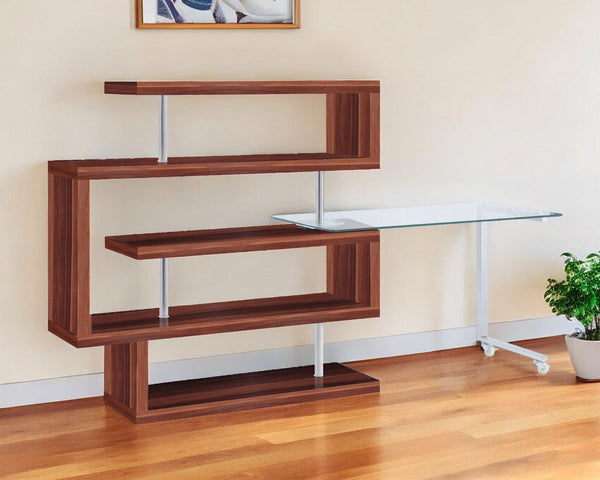 Homeroots 55" Brown L Shape Writing Desk   486314