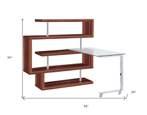 Homeroots 55" Brown L Shape Writing Desk   486314