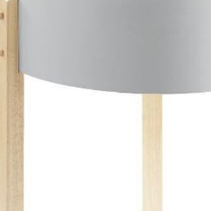 Homeroots 21" Natural Brown And White Manufactured Wood And Solid Wood Round End Table   486363