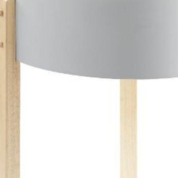 Homeroots 21" Natural Brown And White Manufactured Wood And Solid Wood Round End Table   486363