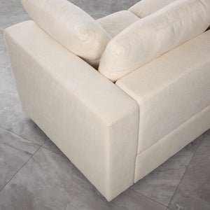English Elm 68.5" Modular Loveseat Sofa With Ottoman - Versatile Chenille Couch For Small Spaces & Apartments W1123S00043