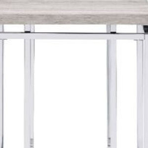 HomeRoots 24" Contemporary Chrome and Oak Square End Table – Stylish, Versatile Nightstand for Small Spaces 486390