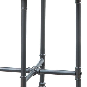 Homeroots 24" Sandy Gray And Clear Glass And Metal Round End Table   486410