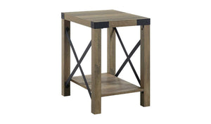 Homeroots 22" Rustic Oak Manufactured Wood Rectangular End Table With Shelf   486416