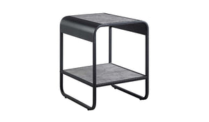 Homeroots 21" Black And Concrete Gray Manufactured Wood And Metal Rectangular End Table With Shelf   486419